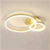 Osairous Plafoniera LED Soffitto, 42W 4725LM Lampada da Soffitto Moderna, Plafoniera LED in Acrilico per Camera da Letto Soggiorno Cucina Corridoio, Luce Neutra 4500K, Oro, 50CM