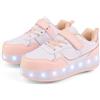 FANSU Scarpe con Rotelle Bambino Bambina con LED Brillantini Luci, Viola Scarpe Pattini con 4 Rotelle USB Ricaricare, Multisport Outdoor Sneaker Skateboard