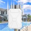 INEAUTO AC1200 Ripetitore WiFi Potente Esterno, 5GHz e 2,4GHz Esterno WiFi Range Amplificatore Extender Access Point Con 6 Antenne, Resistente Agli Agenti Atmosferici IP67, with PoE, Per Cortile