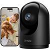 GNCC 2K 3MP Telecamera WiFi Interno 2.4GHz Visione Notturna Nero(Pack da 1)