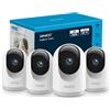 GNCC 2K 3MP Telecamera WiFi Interno 2.4/5GHz(4 Pack), Videocamera per Cani/Gatti/Animali Domestici, Audio Bidirezionale, Visione Notturna, Rilevamento/Tracciamento di Movimento, Allarme, 360°, Alexa