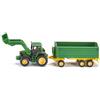 siku 1843, John Deere with Front Loader and Trailer, 1:87, Metal,Plastic, Green,