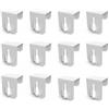 WestCH 12 Pezzi Ganci Decorativi per Finestre Bianco, Ganci per Finestre da Appendere, per Fino a 20mm di Spessore, Senza Incollaggio e Foratura, per Luci Fiabesche, Acciaio Inossidabile