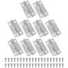 PATIKIL Cerniere a Scatto Piccole 1-3/16 Pollici, 10pz Mini Cerniera per Scatole Gioielli con Viti per Scatole Gioielli in Legno Armadietto Cassetti Porte Cancelletto, Argento