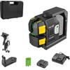 STABILA LAX 500 G Cross Line Laser Green 12 V Sistema autolivellante con punti a piombo Portata massima 40 m Batteria CAS e caricabatterie CAS (EU), base laser, montaggio a parete, piastra target