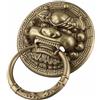 Bebykilemi Battente vintage in ottone, 140 mm, a forma di testa di bestia, tradizionale stile cinese, antica, maniglia per porta per villa, cortile, cancello, decorazione per la casa, con anello, finitura in