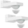 Oktaplex motion Oktaplex - Set di 2 rilevatori di movimento per esterni, orientabili a 360 gradi, IP65, da parete, per esterni, 9 m, portata 230 V, colore bianco per soffitto e parete