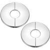 PATIKIL Flangia Divisa a Parete 1 (25mm), 2Pz in Acciaio Inox Tondo Autoadesivo Piastra Copertura per Parete Idraulica per Cucina Bagno Braccio Tubo Rubinetto Decorazione, Argento