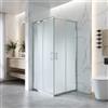 Auria Box Doccia Angolare 70x70xh185 - Cabina Doccia Scorrevole in Cristallo Temperato 6mm Opaco, Profilo Cromato Lucido, Guarnizioni Antigoccia, Chiusura Magnetica e Maniglia ABS - Mod. Kiro