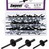 Swpeet S1966 Kit di rivetti pop in alluminio con grande flangia, 120 pezzi, 4,8 / 6,4 / 8 / 10 mm / 12,7 mm, tutto nero, rivetti pop argentati a testa aperta per uso interno ed esterno