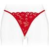 Fashion Secret Fashion segreto Perizoma Rosso libertin con perle all' entre-jambes Taglia Unica
