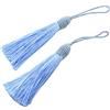 Makhry 20pcs 15.5 cm / 6 pollici Silky Floss Bookmark Nappe con cavo Loop da 2 pollici e piccolo nodo cinese per creazione di gioielli, souvenir, segnalibri, accessori artigianali fai da te (Cielo blu)