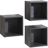 COMPOSAD | Set di 3 Cubi della Linea VITTORIA, Set di 3 Mensole da Muro, Cubi Arredo, Mensole Cubo, Cubi da Parete, Dimensioni (LxAxP) 35x35x28 cm, Colore Grigio Tadao, Made in Italy