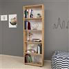 [en.casa] Libreria (AxLxP) 172 x 55 x 20 cm Scaffale a Terra con 5 Scomparti Aperti Mobile per Archivio - Effetto Rovere