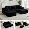 TEYVOKS Divano Modulare a U 262cm - Divano Nuvola Senza Montaggio - Sofa Boneless con Schiuma ad Alta Resilienza - Divano Angolare Moderno per Soggiorno e Ufficio, Nero