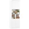 Amveya Mobile Cucina 60x40x180.5cm Credenza con Ripiani Regolabili Armadio Salvaspazio per Cucina Soggiorno Bagno Bianco