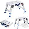 VEVOR Piattaforma da Lavoro Pieghevole in Alluminio, Altezza Regolabile 30,5-40,6 cm, Pedana da Lavoro Portatile e Antiscivolo, Portata 226,8 kg, con Blocchi di Sicurezza, per Pittura e Uso Domestico