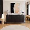 Dmora Credenza Spirano 42x150.5x75h cm Nero un Ripiano 3 Vani, Madia Apertura Battente