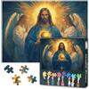 TISHIRON Puzzle per adulti, 1000 pezzi, puzzle da 1000 pezzi, cuore sacro di Gesù con luce divina e gloria angelica, arte religiosa, 70 x 50 cm