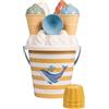 Little Dutch Ocean Dreams - Set di 14 secchi con giocattoli di sabbia, 18 mesi, 4 sacchetti per gelato, 1 porzionatore per gelato, 7 stampi per sabbia, 1 colino, 1 secchio