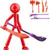 Generico Set di action figure da collezione con 7 armi, personaggi snodabili per stop motion, per adolescenti, adulti, collezionisti, da esporre in vetrina, studio, camera da letto, soggiorno (E)