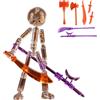 Generico Set di action figure da collezione con 7 armi, personaggi snodabili per stop motion, per adolescenti, adulti, collezionisti, da esporre in vetrina, studio, camera da letto, soggiorno (A)