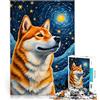 AITEXI Puzzle 1000 pezzi per adolescenti Shiba Inu Notte stellata Giocattolo educativo antistress Ogni pezzo è unico - Gioco divertente e stimolante per tutta la famiglia 38x26cm