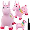 Sun Baby Animale gonfiabile che salta, giocattolo di 1 anno, saltarello per bambini, design ergonomico, cavallo giocattolo, pompa manuale inclusa (Unicorno rosa)