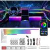Bphuny Dream Color - Kit di luci ambientali in acrilico per interni auto, Bphuny 18 in 1, 593 LED, decorazione in fibra ottica, luci ambientali con ritmo arcobaleno dinamico, luci al neon RGB per tutte le