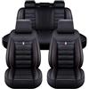 NISMIA Coprisedili Auto Pelle, per Tesla Model Y Model 3 2017-2024, Universali Similpelle, Set Completo Impermeabile Coprisedili Anteriori Posteriori Copri Sedili 5-Posti (Nero)