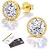 Morfetto Orecchini A Perno In Moissanite Per Uomo E Donna, In Argento Sterling 925, Ipoallergenici, Colore D, Purezza VVS1, Taglio Rotondo, Con Scatola Placcato Oro 14 Carati 1CT