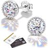 Morfetto Orecchini A Perno In Moissanite Per Uomo E Donna, In Argento Sterling 925, Ipoallergenici, Colore D, Purezza VVS1, Taglio Rotondo, Con Scatola Placcato Oro Bianco 0.5CT
