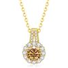 PAKORIO Collana moissanite rotonda elegante e lussuosa donna, 1ct VVS1, placcata oro 14K, ipoallergenica, catena 40-45cm, anti-ossidazione, regalo(Oro)