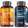 WeightWorld Vitamina D3 2000 UI e Omega 3 1000mg Bundle, 400 Compresse + 400 Softgel, 1 al Giorno Ciascuna, 13+ Mesi di Scorta di Vitamina D 2000 UI e Omega 3 Olio di Pesce Fonte di EPA e DHA, Senza Glutine