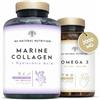 N2 Natural Nutrition Collagene Marino con Acido Ialuronico (PEPTAN) + Omega 3 2000 mg, Pelle, Articolazioni, Cuore e Cervello. 75 Giorni + 120 Softgel