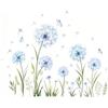 DINGFENG DIGNFENG Blu Dente di Leone vetrofanie per finestre Adesivi Finestra Pianta Farfalla adesivo muro decorativo da Fiore Decalcomanie Finestre Statici Vetro Porte Muro Decorativo Murali Soggiorno