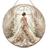 Generic Happiness Wedding Season Cartello di benvenuto per porta d'ingresso, portico, sposa sposa abito da sposa modello rotondo in legno da esterno 30 cm, stampa amore infinito decorazione per appartamento