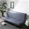 Surwin Copridivano Senza Braccioli 2/3 Posti Elasticizzato Pelle PU Impermeabile Antimacchia Fodera per Divano Letto Antiscivolo Lavabile Pieghevole Clic Clac Copri Divano (180cm,Grigio)