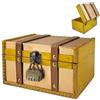 Pawsautomotively Cassapanca vintage in legno, con lucchetto a combinazione, codice a tre cifre, piccolo e squisito, classico ed elegante, per riporre gioielli e piccole collezioni (18 × 11 × 9,8 cm)