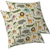 ggaimwf Copricuscino con animali della giungla Lion Crocodile Zoo Adorabile cartone animato colorato Cuscini Fodere per cuscini per la cameretta dei bambini La scuola materna 60x60cm Set di 2