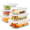 LG Luxury & Grace Set 6 Contenitori in Vetro (1L + 0,6L + 0,36L) Coperchio Ermetico, Porta Pranzo, Snack, Conservazione Alimenti, Adatti a Microonde, Forno, Lavastoviglie e Freezer - Senza BPA