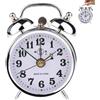 Syglawnd Sveglia a carica, Sveglia a carica, 3, 94x1, 97x5, 51 pollici Argento Moda Piccolo metallo Manuale Vintage Senza batterie Regali per l'Home Office