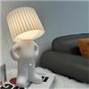 DengFen Humble Mike - Lampada a forma di omino timido, luce creativa per la notte, con elefante bianco per adulti, regalo di San Valentino per lui e per lei (bianco)
