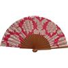 Tusitala Barcelona Ventaglio Spagnolo Damasco Fucsia - Legno e Cotone - 23 cm - Astuccio e Custodia in cotone - Accessorio di moda - Fatto a Mano in Spagna - Eventi e Regali - Collezione Tradizione