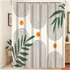 Xiaoterna Sole Linea Tenda da doccia Tenda da bagno rustica resistente alla muffa Tenda da doccia retrò occidentale astratta con foglie di sole Tessuto impermeabile lavabile in lavatrice 150x200cm