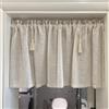 A.Monamour Tenda Corta per Finestra Piccola Retrò In Cotone Lino Beige Solido Opaco con Nappine Tendina Tenda da Cucina Bistrot Caffè Mezza Tenda Mantovana Tenda a Vetro a Pannello Tenda Porta