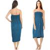 Jokisa Kilt da sauna da donna, asciugamano da sauna con bottoni, asciugamano da sauna da donna in microfibra da 400 g/m², con tasche e elastico, adatto per sauna, bagno, piscina (blue)