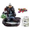 Guador Bruciatore per incenso con effetto riflusso Backflow Incense Burner Ornament con 80 pezzi, coni di incenso e pinzette in acciaio inox