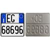 Targhe Storiche srl Targa Decorativa - Formato Modello Moto - in Alluminio Catarifrangente con Lettere e Numeri in Rilievo Punzonati, Personalizzabile, Made in Italy