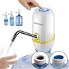 MIRTIKA Dispenser di acqua per caraffe, dosatore di acqua per caraffe, rubinetti per bottiglie di acqua minerale, distributori di acqua per bidoni, pompa elettrica per estrarre l'acqua (bianco con adattatore)